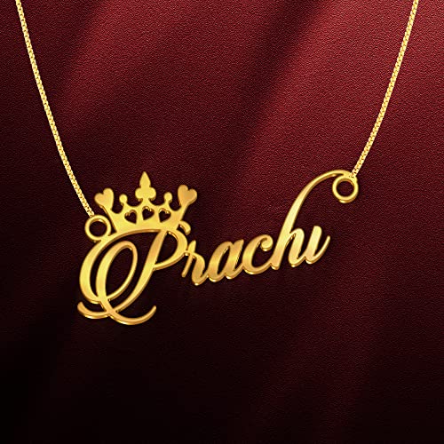 Image of Prachi Cursive Gold & Silver Name Pendant Necklace, Best Jewelry Gift for Girls.