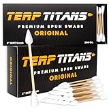 TerpTitans Original – Bamboo Cotton Swabs | Dual-Tip: Spiral for Maximum Absorption & Fine Point for Pinpoint Precision | Extra Strong, Lint-Free | 200 Count Box (400)