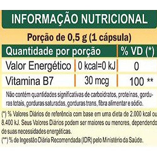 Vitamina B7 (Biotina) - 2 unidades de 60 Cápsulas - Unilife
