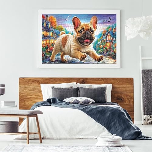 Rompecabezas de bulldog de 1000 piezas premium, papel reciclado resistente, 70x50 cm 7