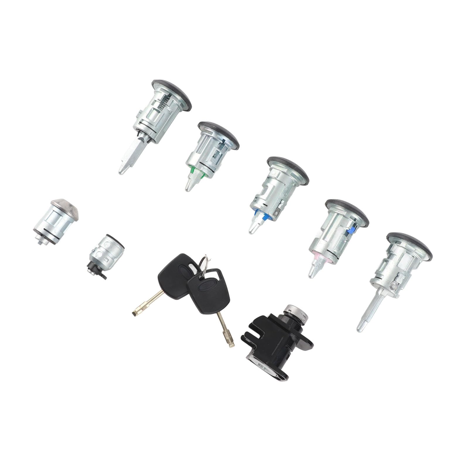 Yinhing Set Chiavi per Auto con Serrature Carburante Cofano Accensione 4425134 Sostituzione per Connect 2002 2007 Kit Completo Include Porta e Cilindri di Accensione con Chiavi