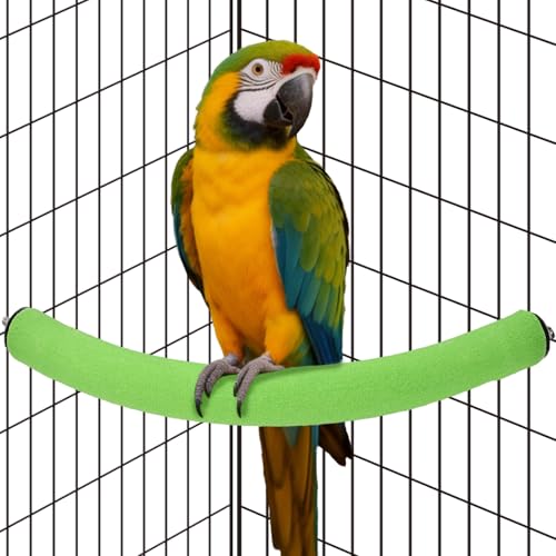 Image of Rypet Parrot Perch Stand Toy Used for Cage Corner for Paw Grinding Clean Stick Exercise, Rough-Surfaced Quartz Bird Perch Standing Cage Accessorie for for Small Parakeets Cockatiel Conures (Green XL)