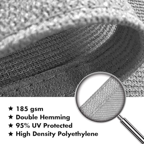Image of KANAGAWA 24'X24' Sun Shade Sail Gray Curved Rectangle