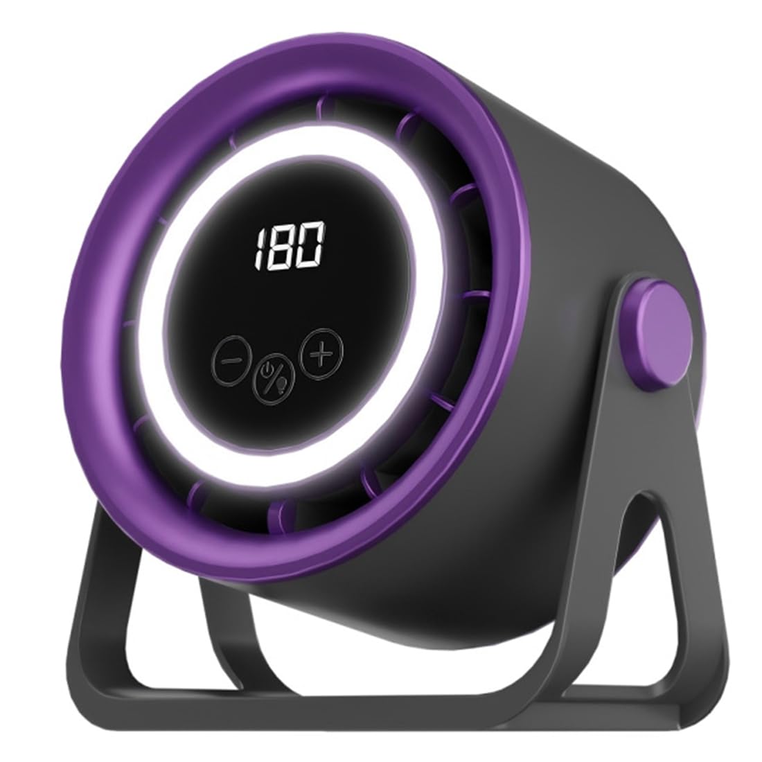 CTRLZS Quiet Turbo Air Circulator with Ambient Light, Desktop Bladeless Fan, USB Rechargeable 100-Speed Adjustable