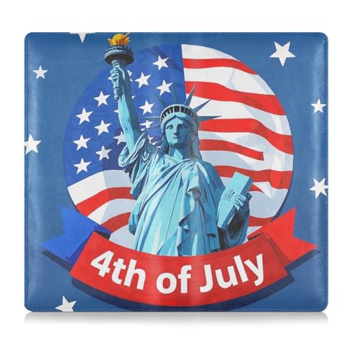 EtherSpher 4th Of July Independence Day Blue Liberty Premium Leather Car insurance and registration card holder Car Essentials for Driver Auto Owners Trailer Motorcycle Boat
