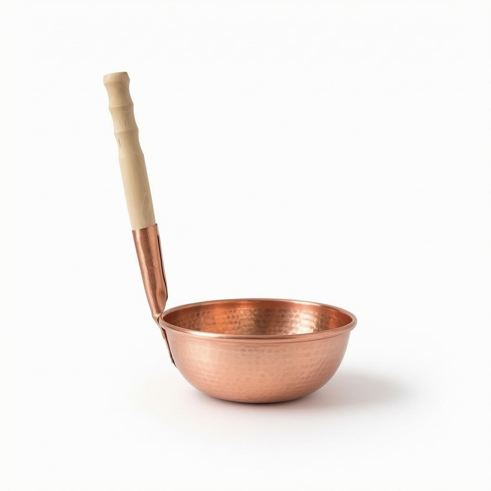Baoblaze Casserole en Cuivre Casserole Poêle Marmite Poêlon avec Manche en Bois Ergonomique Distribution Homogène de la Chaleur Service à Table Adaptée