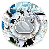 Exquisite Swan Stickers Pack Gift for Teens Boys Girls Kids|50 Pcs |Cartoon Waterproof Vinyl Stickers for Laptop Tablet Flasks Water Bottle Luggage Car Phone Cup,Cute Birds Decals Pack(Swan-50Pcs)