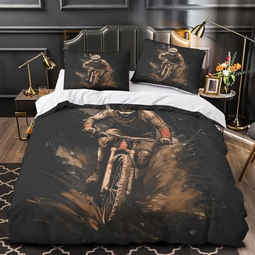 Housse de couette vtt microfibre facile d'entretien lit simple - 4