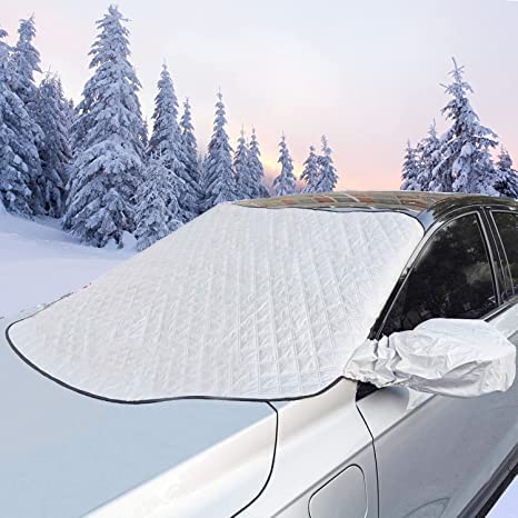 DAOXU Cubierta para parabrisas delantero, cubierta de parabrisas de coche, cubierta magnética para invierno plegable para verano contra nieve, heladas, hielo, sol, polvo Cover