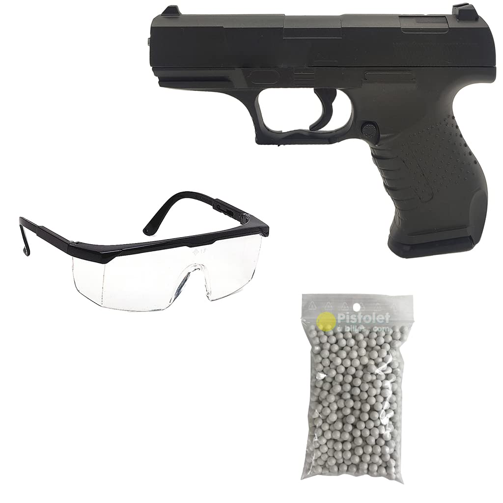 Pack Airsoft Pistolet G.19 à Ressort/Couleur: Noir/Matière: Métal/Puissance 0.2 Joule/Livré avec Accessoires