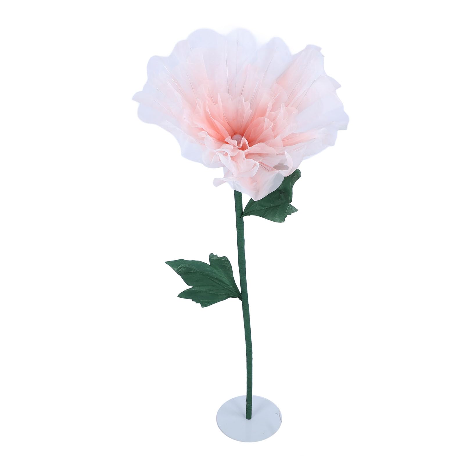 Grande Fleur Artificielle en Soie avec Lumière LED, Décoration de Pivoine Ouvrante pour Mariages et Fêtes, 60cm en Fer PVC