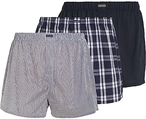 Calvin Klein Herren 3er Pack Boxershorts Lang, Mehrfarbig (Tide/Morgan...