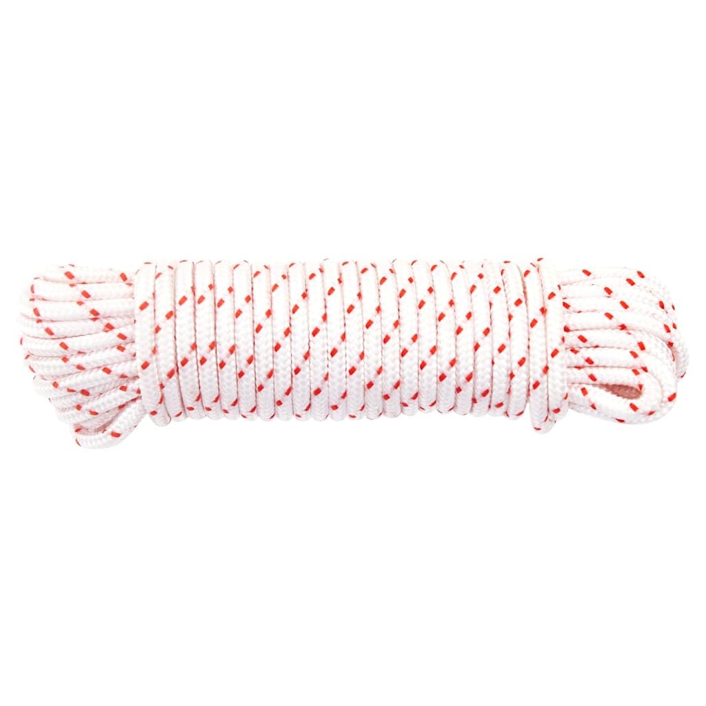 Cuerda de arranque blanca y roja de 4 mm de diámetro, nailon, 10 m, resistente a la rotura, versátil para cortacésped, motosierras, desbrozadoras, exteriores, camping