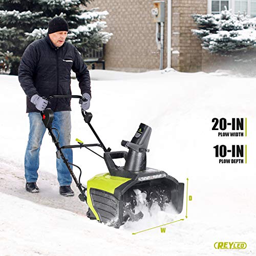 Electric Snow Blower, 20-Inch 15-Amp Corded Snow Blower, LED Lights, 180° Rotating Chute , Lightweight, Low Noise