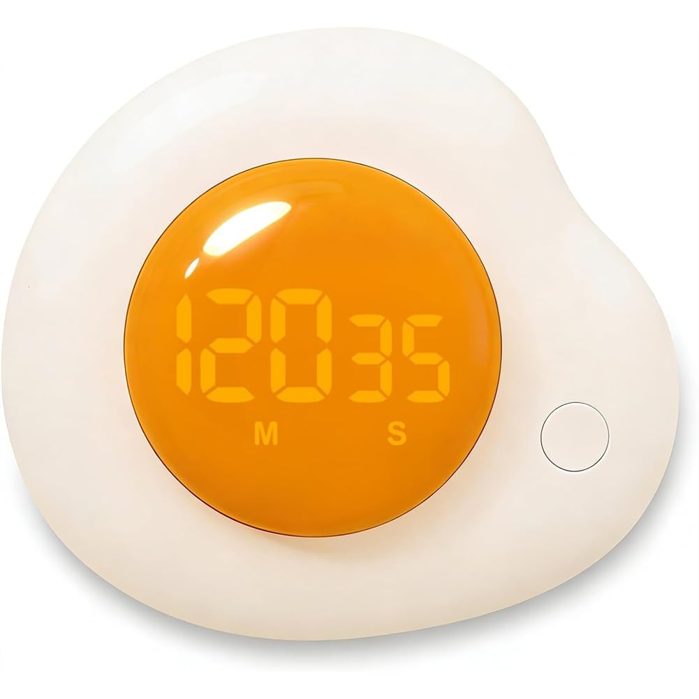 Hndhbfgrt Egg Timer-Magnetic Kitchen Timer Featuring Large LED Display, Preset Function& Easy Manual Rotating (8 Minutes for Soft Boiled Eggs) Button
