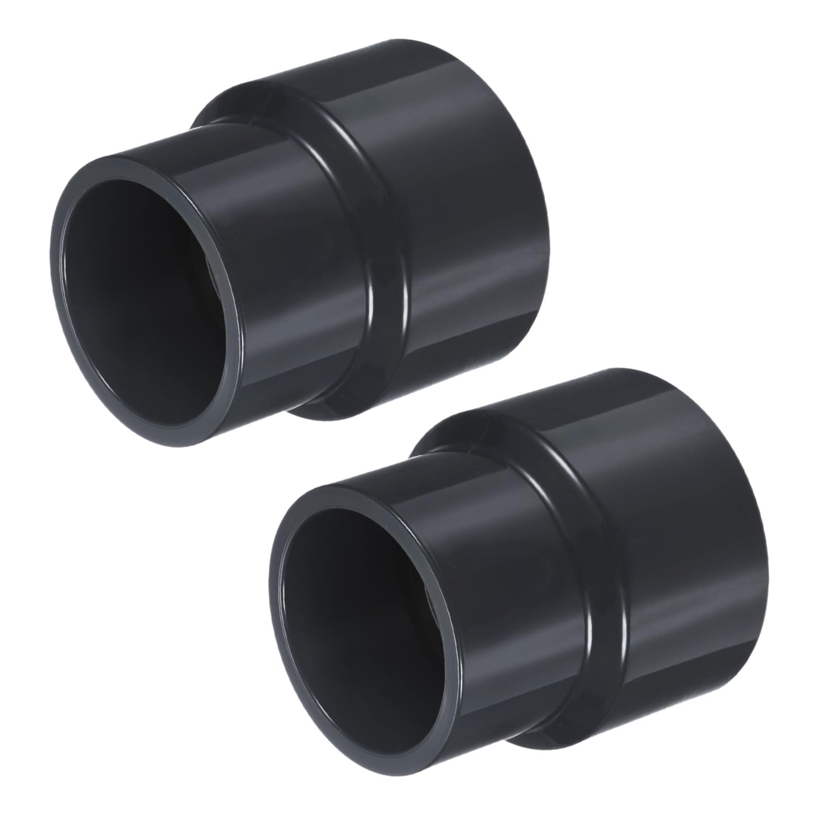 Photo 1 of M METERXITY 2-Pack UPVC Reducer Pipe Fitting, 2-1/2"x2" Reducing Coupling Connector Schedule 80 PVC Straight Pipe Coupling Connector for Water Line [Grey]