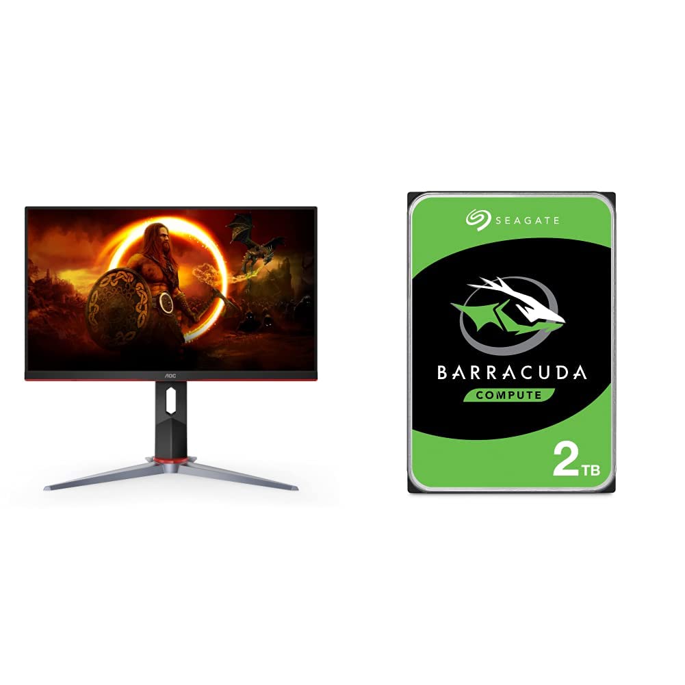 AOC 24G2 24" Frameless Gaming IPS Monitor, FHD 1080P, 1ms 144Hz, Freesync, HDMI/DP/VGA, Height Adjus