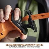 Evolution Power Tools R150RCP-Li piła szablasta, cięcie wielu materiałów - zawiera 2 ostrza tłokowe - bateria nie jest dołączona, czarny/pomarańczowy (104-0001)