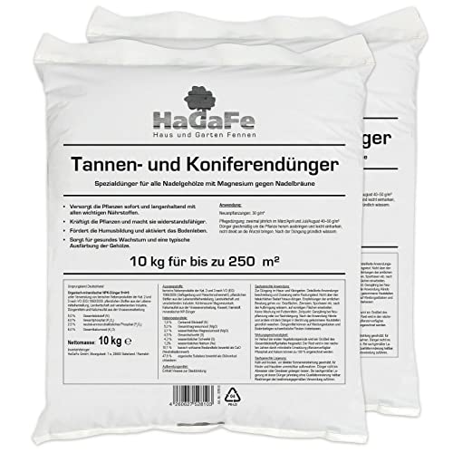 HaGaFe Tannendünger Koniferendünger Lebensbaumdünger Zypressendünger Dünger (20 kg (2 x 10 kg))