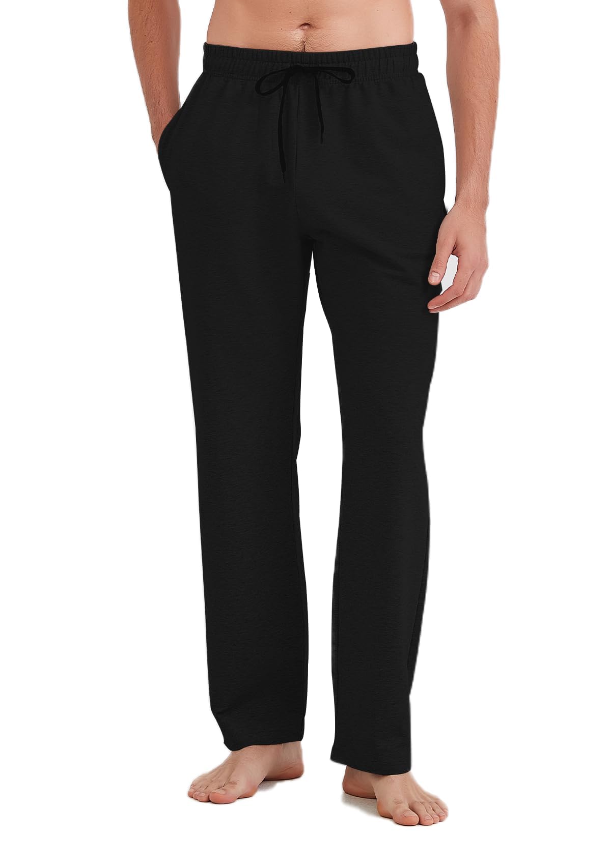 Idtswch 32/34/36/38/40 Long Inseam Men's Tall Yoga Sweatpants Open Bottom Joggers Casual Loose Fit Pants with Pockets