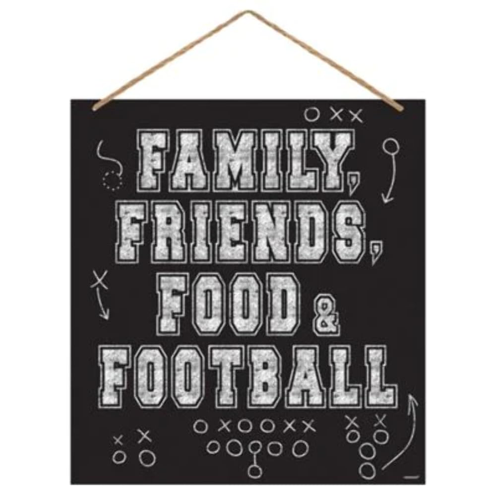 amscan MDF Football Wall Sign, 15.75" x 14", Black
