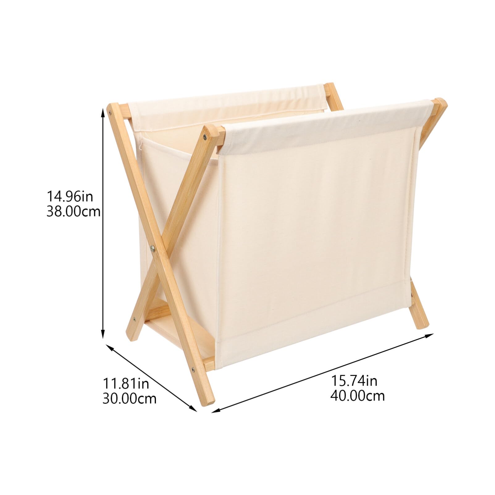 Collapsible X-Frame Laundry Hamper Beige Cloth Basket for Bedroom Kids Laundry Organizer Compact Storage Solution 15.74 X 14.96 X 11.81 Inches