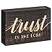 P. Graham Dunn Trust in The Lord Script Design Grey 5 x 3.5 Inch Solid Pine Wood Barnhouse Block Sign
