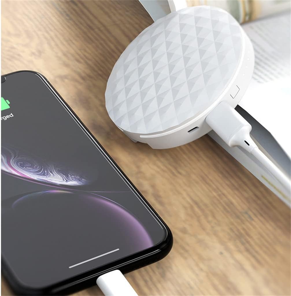 Pocket Power Bank Makeup Portable Round Hand Folding with Charging Cable