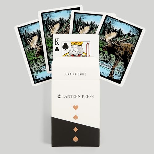 Baraja de Naipes Lantern Press Moose Poker 52 Cartas miniatura 6