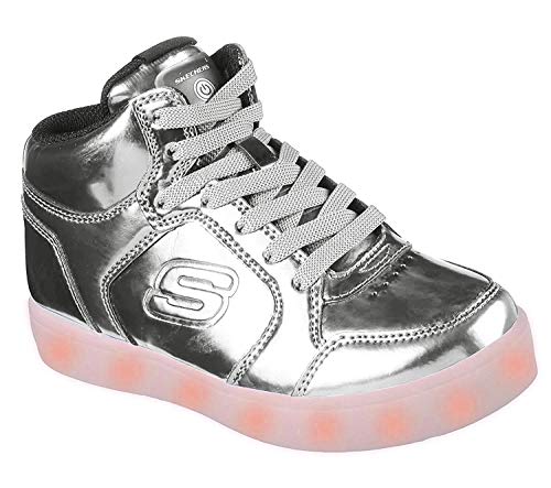 Skechers Kids Energy Lights Eliptic Sneaker,4 M US Big Kid,Silver