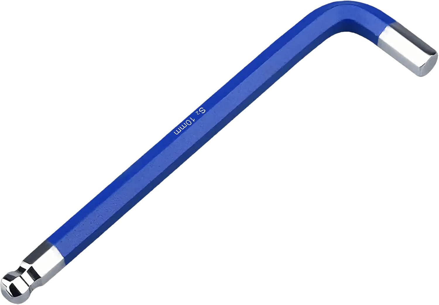 10mm Ball End Hex Key Allen Wrench,Internal Hexagonal Wrench, L Shaped Long Arm S2 Steel Repairing Tool，Deep Blue