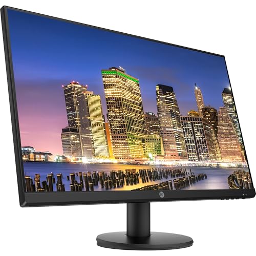 Image of HP P27v G4 27 Inch IPS LED Backlit Monitor 2-Pack Bundle with FHD 1920 x 1080, Blue Light Filter, HDMI, VGA, Desk Mount Monitor Stand