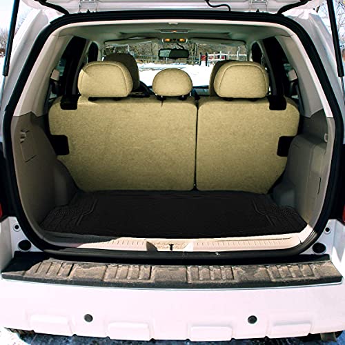 Zone Tech Allwetter Gummi Semi Pattern Cargo Liner Kofferraumbodenmatte Schwarz Heavy Duty Cargo Kofferraumbodenmatte