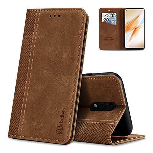 Étui portefeuille Samsung A17 5G AKABEILA housse simili cuir rabat aimanté marron