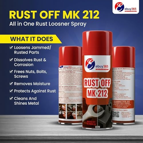 Image of Rust Off MK-212 Rust Remover Spray 500ml | Removes Rust from Nuts & Bolts | Bike Chain Cleaner, Hinge Lubricant & Jammed Parts Release Spray | Multi-Purpose Degreaser for Metal Parts