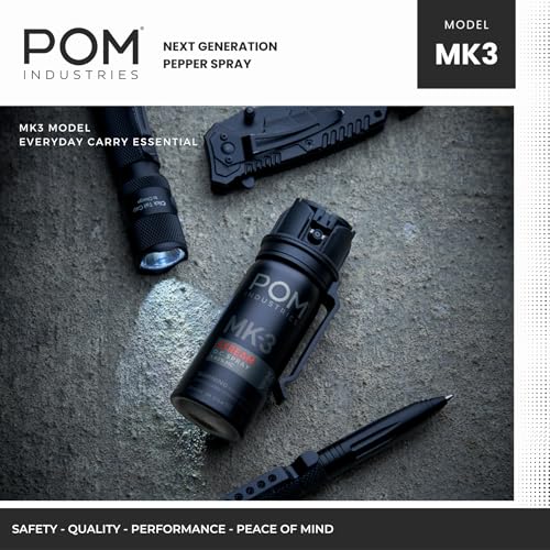 POM MK3 Pepper Spray, Belt Clip Model, Maximum Police Strength OC with UV Marking Dye, Quick Flip Top Safety, 360° Performance at Any Angle, Powerful Accurate Stream, 18 ft Range, 1.8 fl oz - Image 6