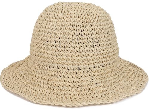 Sombrero de mujer tipo bucket de paja para sol