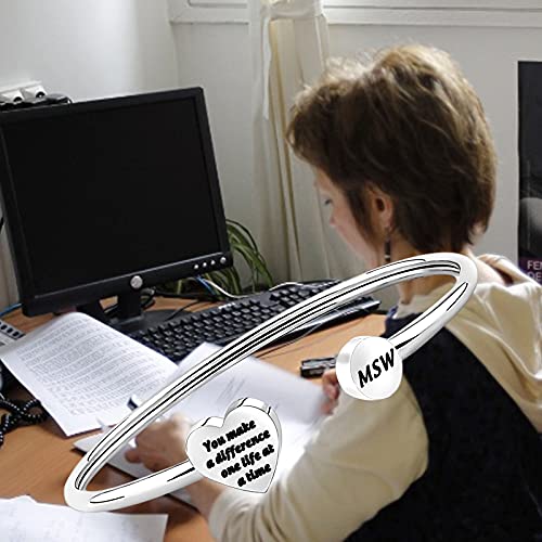 ENSIANTH MSW Gift Social Worker Bracelet You Make A Difference Appreciation Gift for Social Worker, Volunteer3