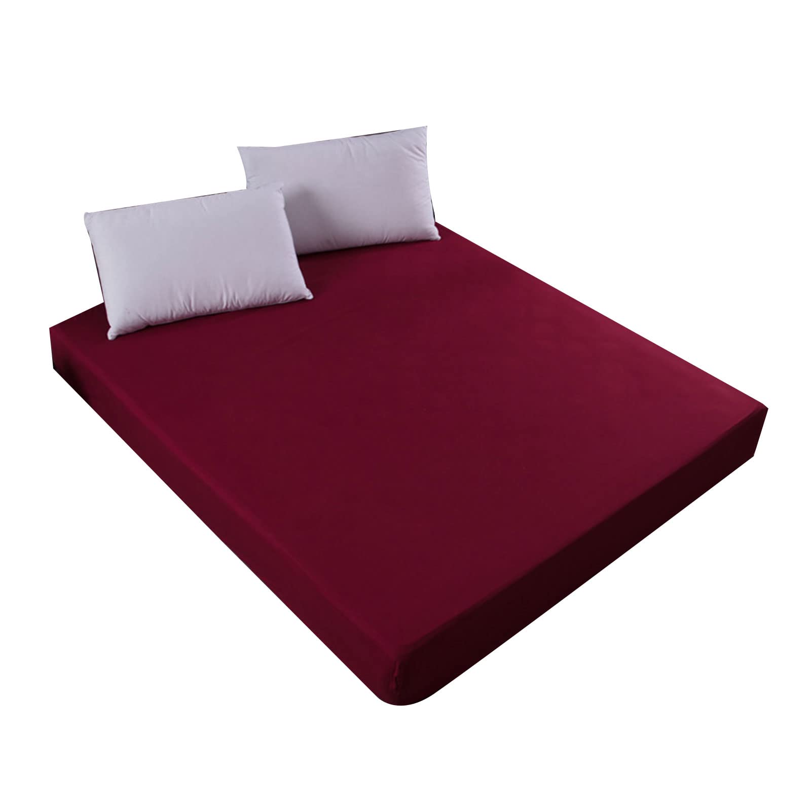 Mattress Protector Fitted Bed Sheet With Elastic Band Mattress Soft Breathable Deep-Pocket For Adult