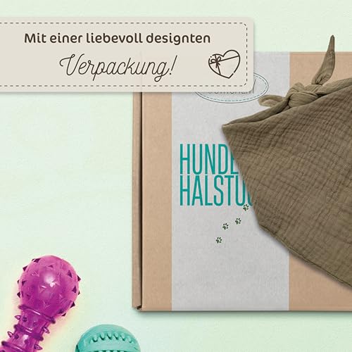 Hundehalstuch, Oeko-TEX® Standard 100 - Hunde Halstuch als Geschenk für Hundeliebhaber (Khaki)
