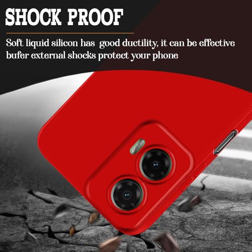 Image of Back Cover for Motorola Moto G35 5G | Full Camera Protection | Premium Liquid Silicon Case | Flexible Bumper Case for Motorola Moto G35 5G (Red)