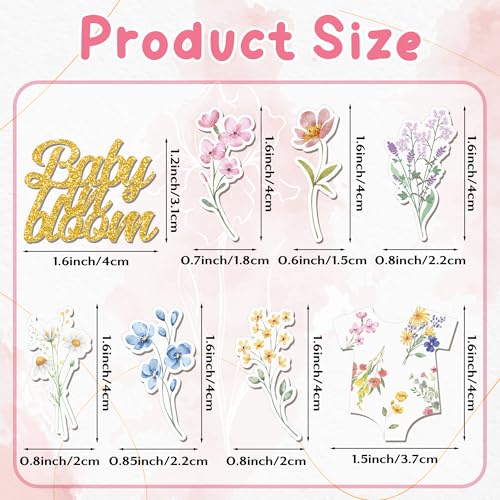 Image of BeYumi Spring Wildflower Table Confetti - 300Pcs Baby In Bloom Wildflower Baby Shower Confetti Decoration Watercolor Floral Themed Scatter Paper Decor for Bridal Wedding Girl Birthday Party Supplies