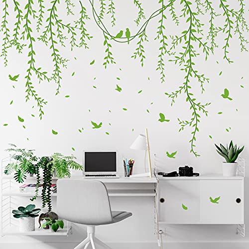 Vinilos decorativos hojas verdes removibles para pared miniatura 6
