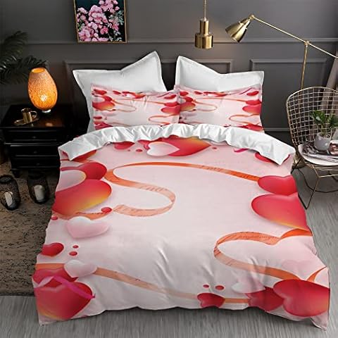 LLSZAHD Duvet Cover Baby Single Valentine's Day Printing and Dyeing Duvet Cover Soft Four Seasons Bedding Quilt Cover 120x150cm with 1 Pillowcase 40x60cm Set Kids Will Love It Cover