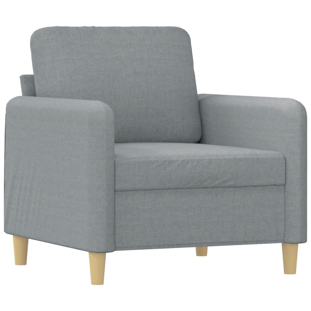 Sillón con taburete, tela gris claro, 60 cm de ancho, acolchado con estructura de metal resistente y madera contrachapada, para salón y habitación de invitados, ahorra espacio y es versátil