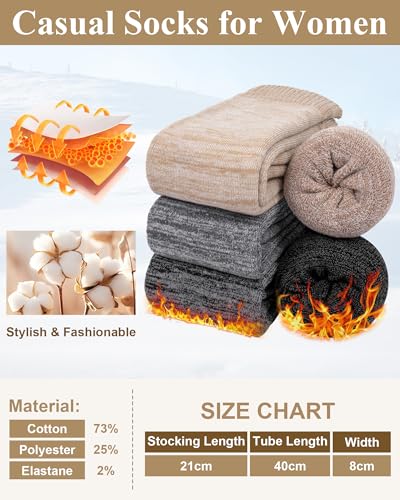 Women's Warm Knee High Thermal Socks for Cold Weather, Long Thick Winter Cushioned Soft Cotton Boot Crew Calf Socks4