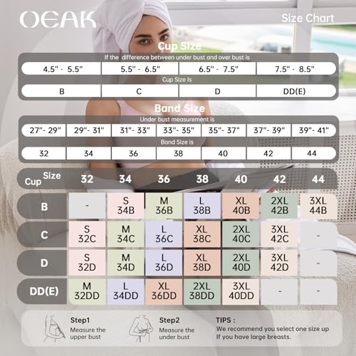 Image of OEAK Women Comfortable Jelly Bras No Underwire Seamless Full Coverage Bralette Buttery Soft Convertible Everyday Tshirt Bra