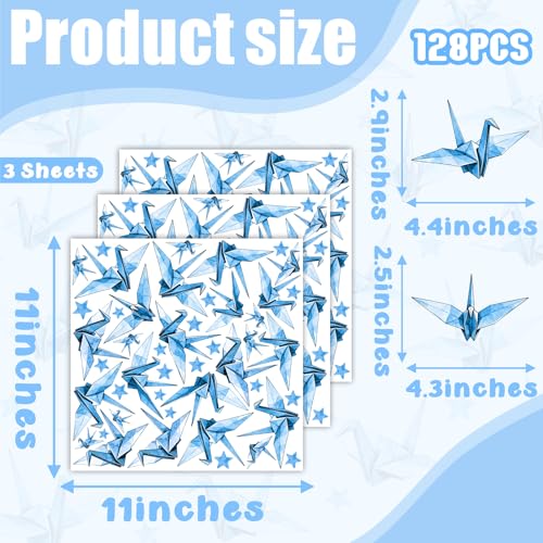 Vinilo Decorativo Kazova Origami Crane 128 Piezas Azul miniatura 2