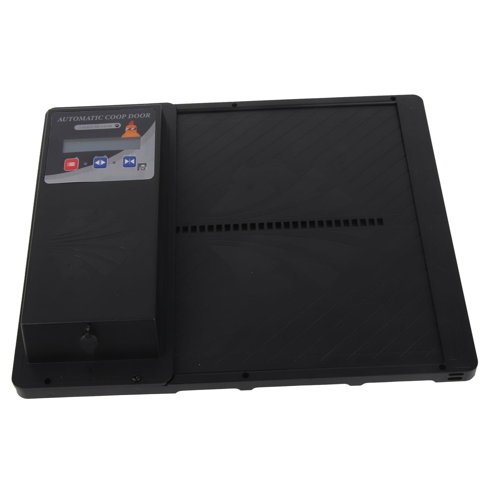 Ouvre-Porte Coopérative Automatique, Ouverture Horizontale à Distance de Télécommande de Poulaise Poulailleur Poulailleur Coupteur d'éclairage pour Protection Contre la Volaille (Black)