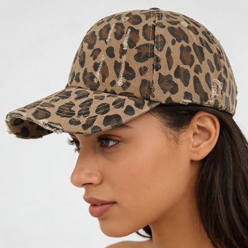 Gorra de béisbol estampado leopardo unisex ajustable miniatura 3